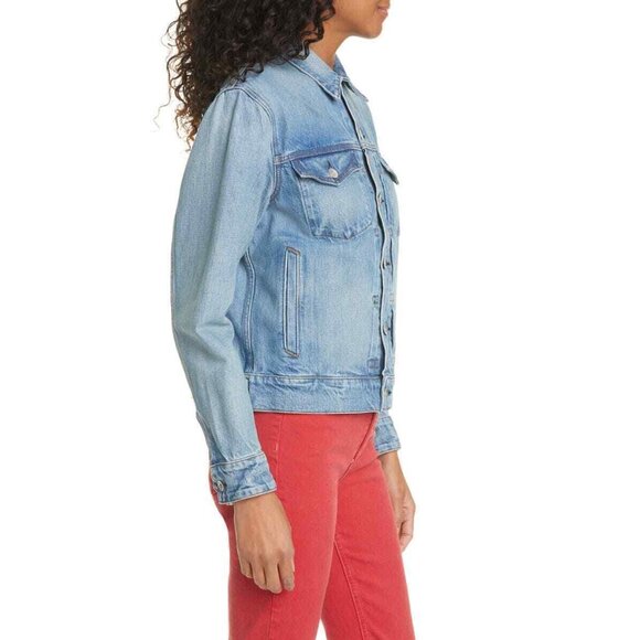 RAG & BONE Shrunken Denim Trucker Jacket Blue Size XS MSRP $350 - Picture 2 of 3